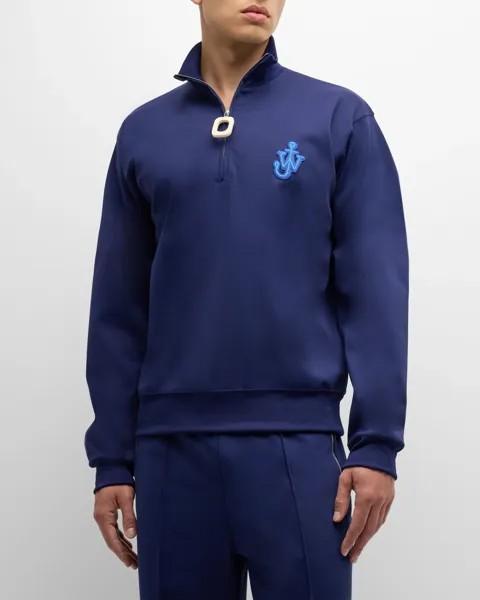 Мужская спортивная футболка с молнией до половины длины Anchor JW Anderson, цвет Oxford Blue