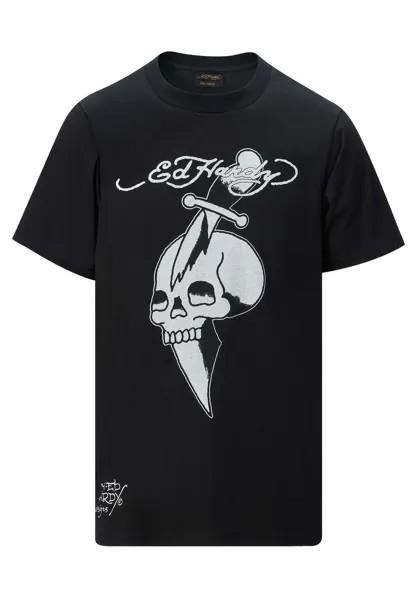 Футболка с принтом SKULLBLADE   Ed Hardy, черный