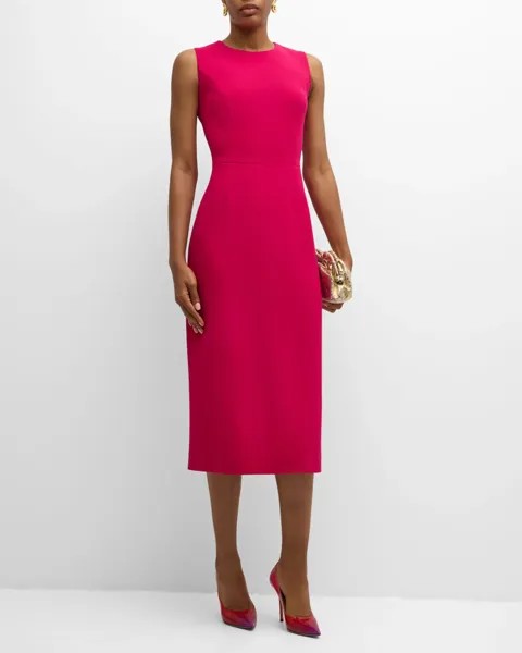 Шерстяное платье миди без рукавов Carolina Herrera, цвет Cerise Pink