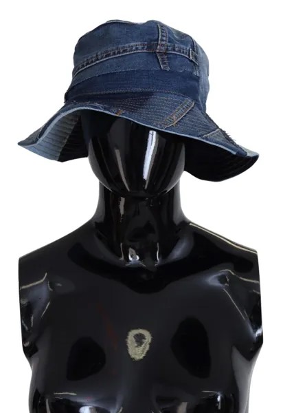 DOLCE - GABBANA Шляпа Синяя хлопковая лоскутная джинсовая сумка Capello s. 57 / С 900 долларов США
