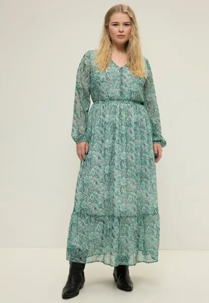 Длинное платье Paisley V-Ausschnitt Studio Untold, цвет dunkler smaragd