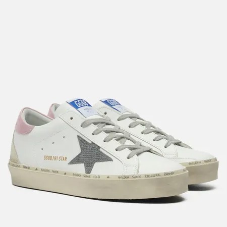 Женские кроссовки Golden Goose Hi Star Leather/Lizard Print Suede Star, цвет белый, размер 36 EU