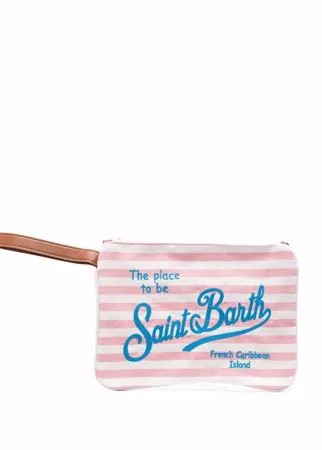 Mc2 Saint Barth полосатый клатч с вышитым логотипом