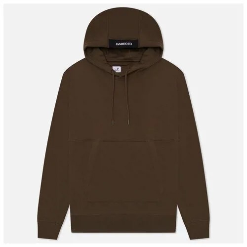 Мужская толстовка C.P. Company Logo Hoodie Diagonal Raised Fleece оливковый, Размер M