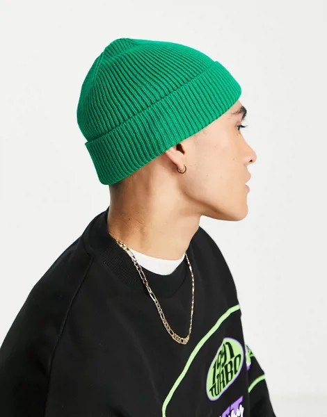 Зеленая шапка-бини ASOS DESIGN-Зеленый цвет
