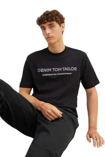 Футболка Мужская футболка с принтом Tom Tailor Denim, зеленый