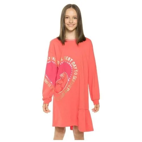Платье для девочек, рост 116 см, цвет коралловый