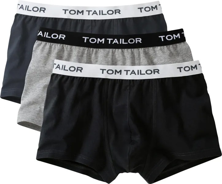 Трусы Tom Tailor Pants 3er Pack, антрацит/черный