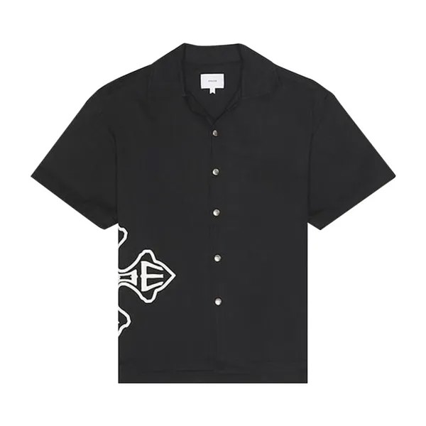 Рубашка Rhude Cross Logo Snap Shirt, черный