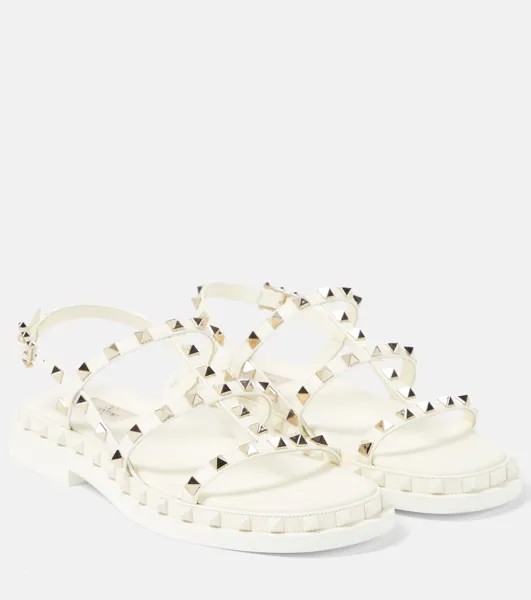 Кожаные сандалии rockstud Valentino Garavani, белый