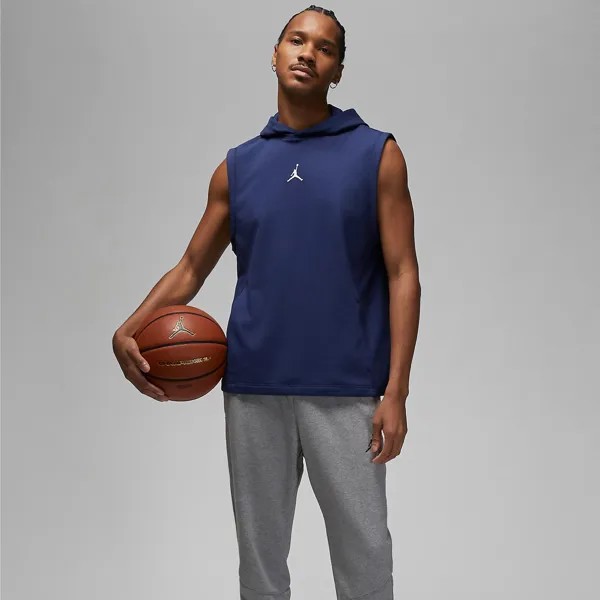 Худи Nike Jordan Dri-fit Sport Fleece Sleeveless, темно-синий/белый