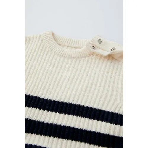 Свитер Zara, размер 9-12 месяцев (80 cm), синий, бежевый