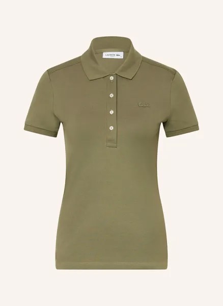 Рубашка-Поло узкого кроя из пике Lacoste, хаки