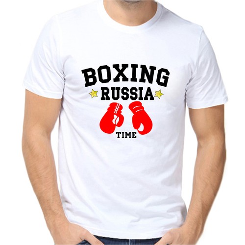 Футболка boxing russia time 2, размер (66)8XL, белый
