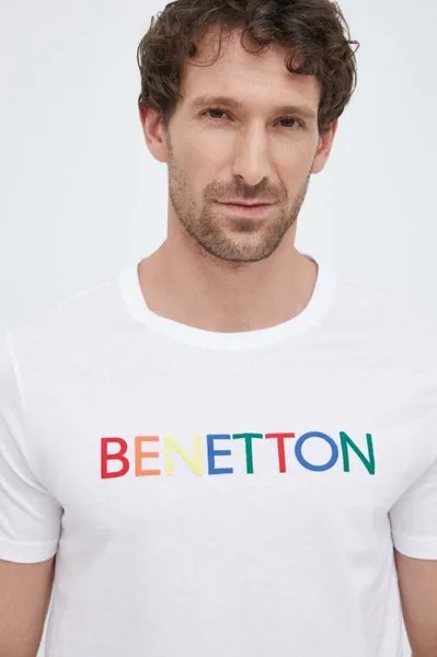 Хлопковая футболка United Colors of Benetton, белый