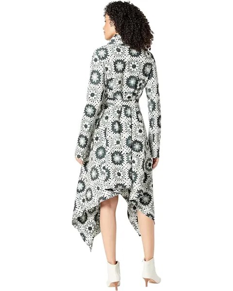 Пальто Norma Kamali Uneven Blanket Coat, цвет Grey Crochet