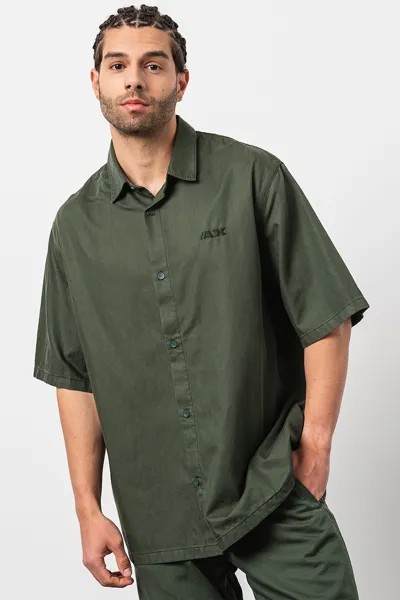 Рубашка свободного кроя из лиоцелла Armani Exchange, хаки