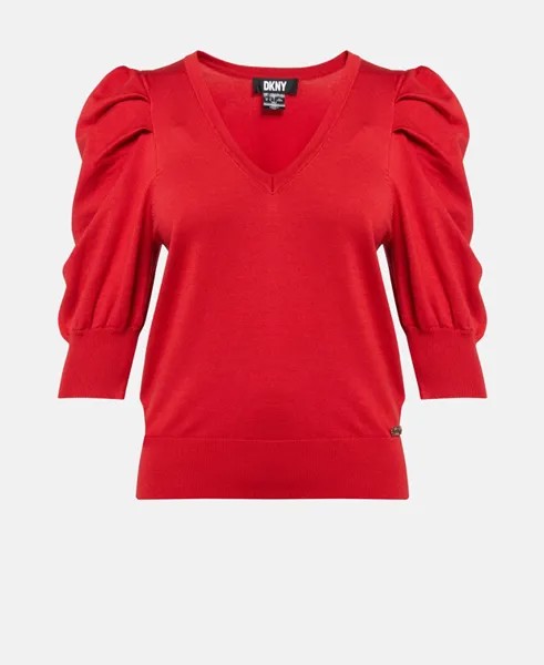 Пуловер с короткими рукавами DKNY, красный