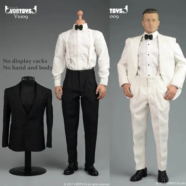 Мужской костюм-тройка VORTOYS V1009 в масштабе 1/6, официальный деловой костюм для джентльмена в стиле ретро, Модель Для 12-дюймового тела