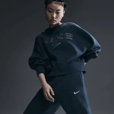Толстовка Nike Sportswear Phoenix Fleece, цвет Armory Navy/Photon Dust/Black