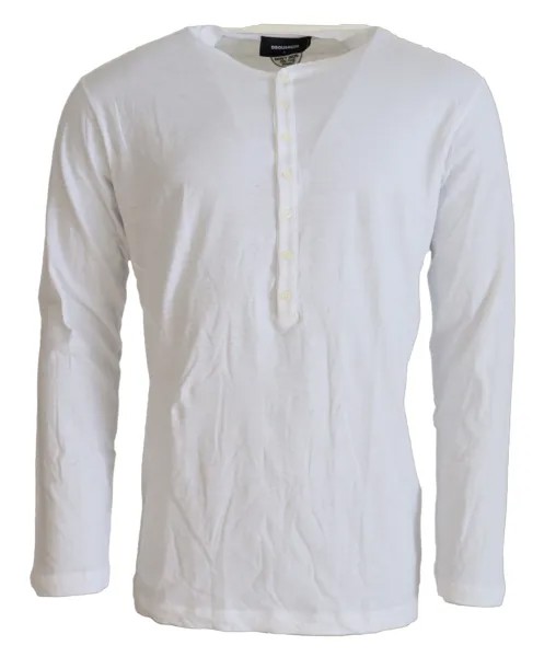 DSQUARED2 Свитер Белый хлопковый льняной пуловер с длинными рукавами IT50/US40/L 560 долларов США