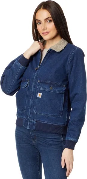 Куртка Relaxed Fit Denim Sherpa-Lined Jacket Carhartt, цвет Beech