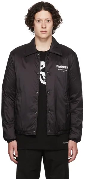 Черная куртка из полиэстера Alexander McQueen
