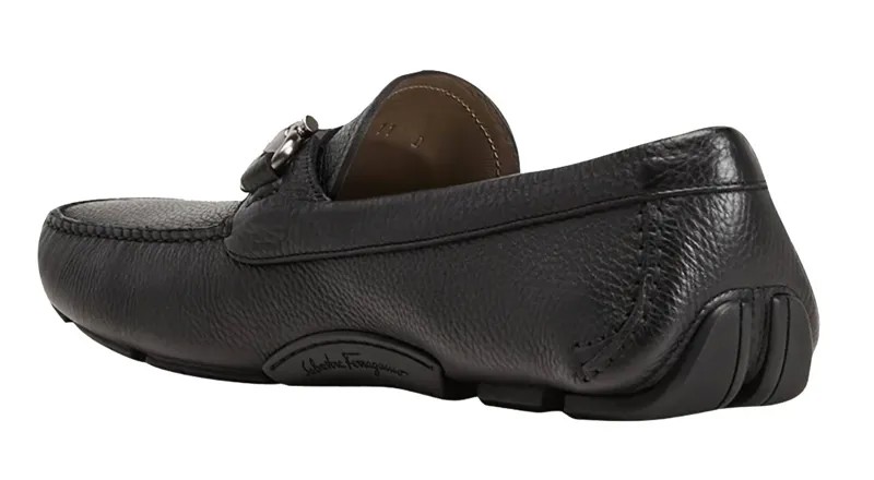 Черные мужские кожаные туфли Parigi Gancini Salvatore Ferragamo, черный