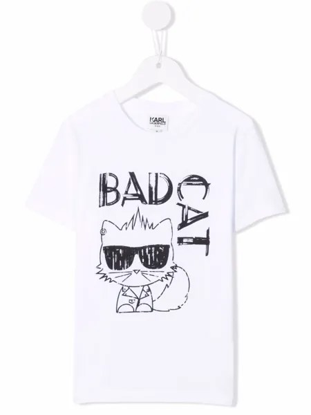 Karl Lagerfeld Kids футболка с принтом Bad Cat