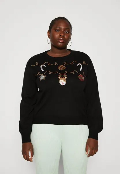Свитшот Vero Moda Curve ВМГАРЛАНД XMAS, черный