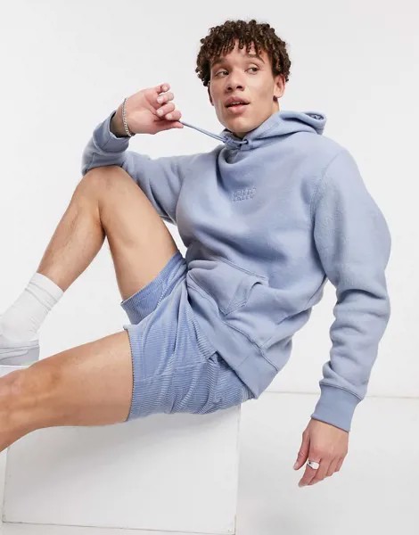 Худи синего цвета из флиса River Island Prolific-Голубой