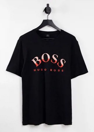 Черная футболка с логотипом BOSS Athleisure 1-Черный цвет