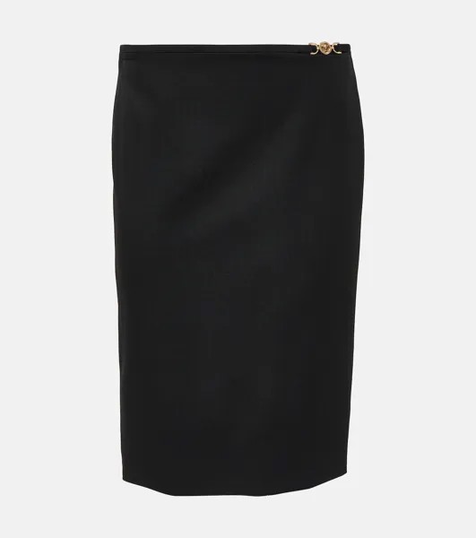 Шерстяная юбка миди medusa '95 Versace, черный