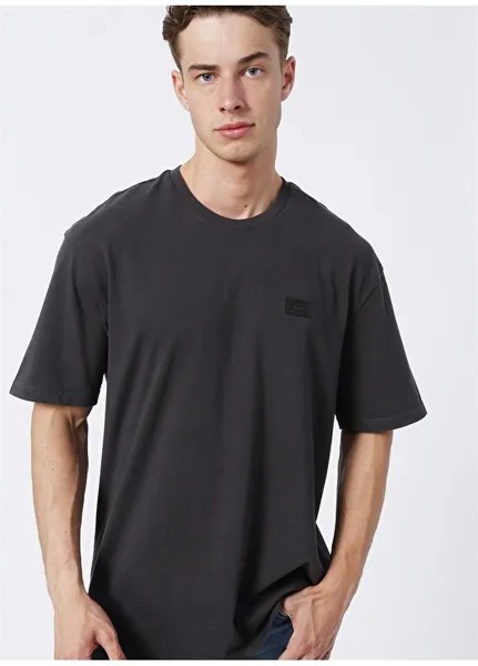 Темно-черная мужская футболка с круглым вырезом Lee