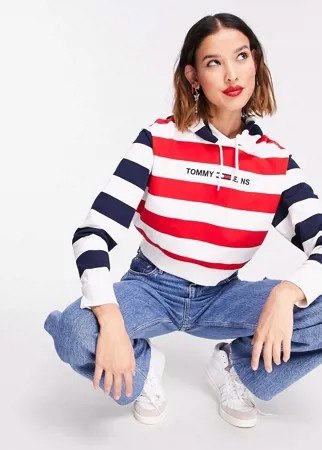 Укороченный худи с полосками темно-синего и красного цветов Tommy Jeans-Многоцветный
