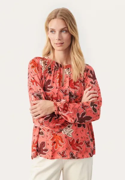 Блузка Part Two CESILLAPW SH, цвет calypso coral botanical print