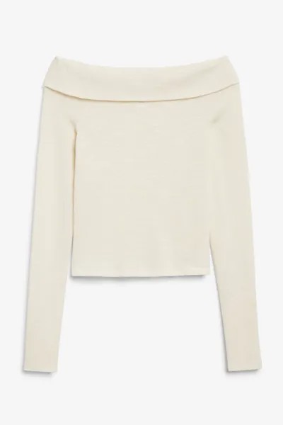 Лонгслив женский Monki 1194593001 белый XL (доставка из-за рубежа)