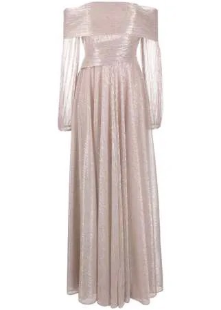 Talbot Runhof платье Bonton с эффектом металлик