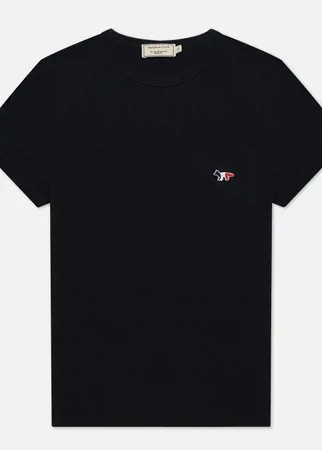Женская футболка Maison Kitsune Tricolor Fox Patch, цвет чёрный, размер M