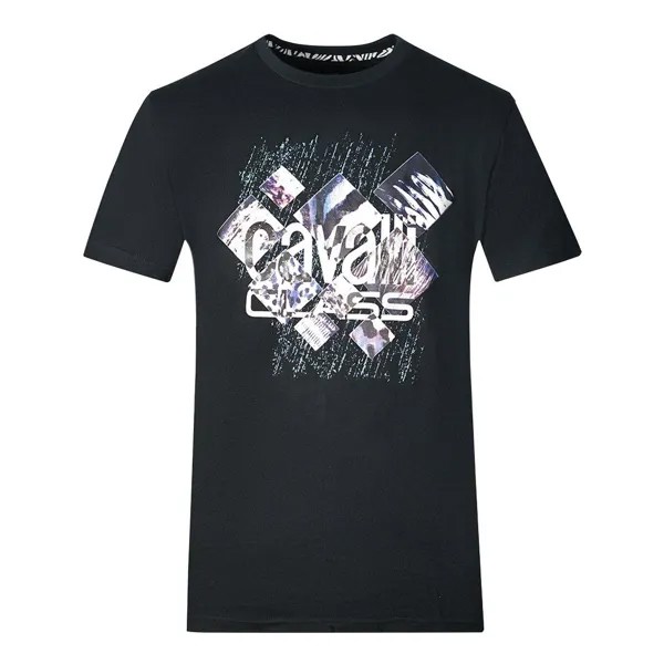 Черная футболка с дизайном Diamond Window Of Tiger Cavalli Class, черный