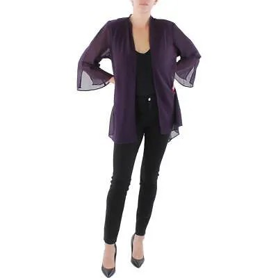 Женский фиолетовый пиджак R-M Richards с прозрачным жоржетом 14 BHFO 8965