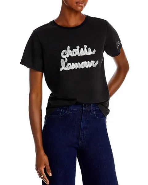 Хлопковая футболка Choisis Lamour Cinq à Sept, цвет Black