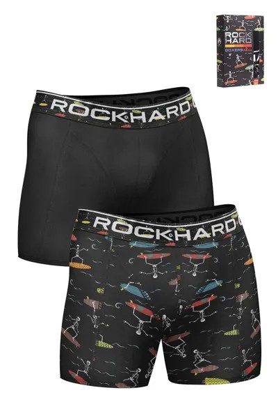 Мужские однотонные боксеры с принтом, коробка из 2 шт. ROCKHARD, смешанный ассортимент