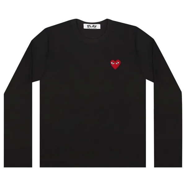 Футболка с длинными рукавами Comme des Garçons PLAY Small Heart, цвет Черный