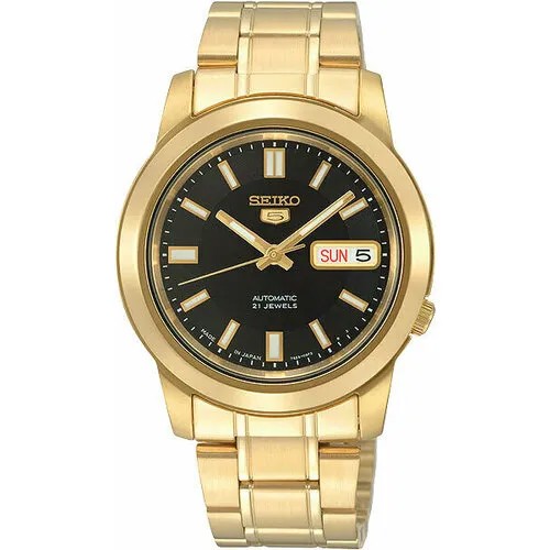 Наручные часы SEIKO SEIKO 5, черный/золотистый