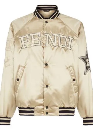 Fendi бомбер с вышитым логотипом