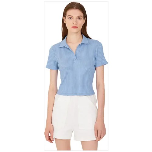 Блузка-поло KOTON WOMEN, 1YAK13820EK, цвет: BLUE, размер: M