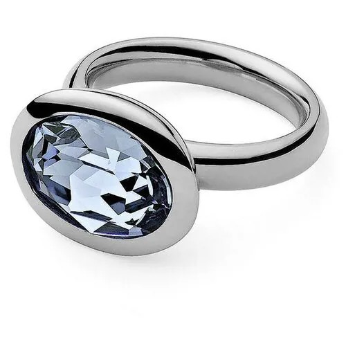 Кольцо Qudo, бижутерный сплав, серебрение, кристаллы Swarovski, голубой, серебряный
