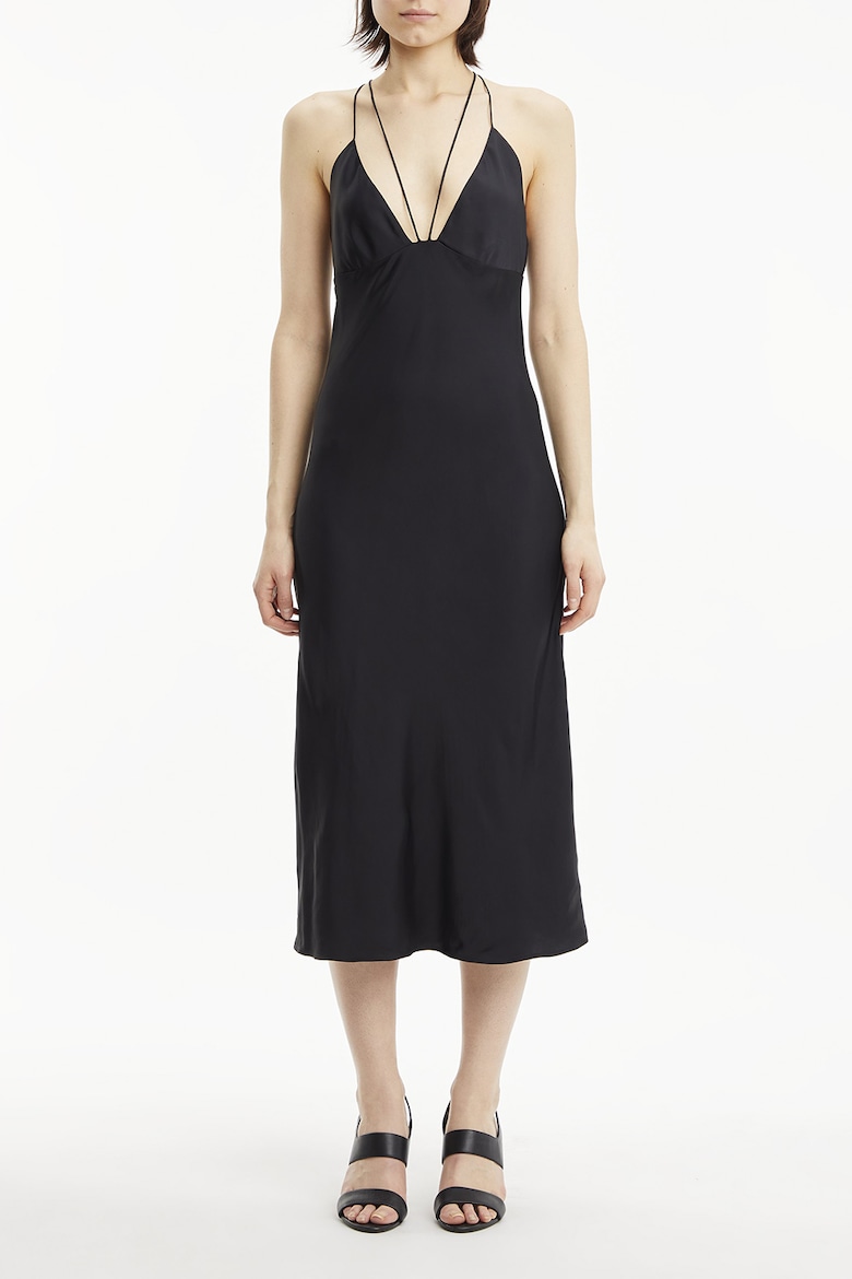 Атласное платье с треугольными чашками Calvin Klein, черный