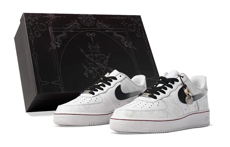 Кроссовки Nike Air Force 1 Skateboarding Shoes Women's Low-top White/Black, черный/белый